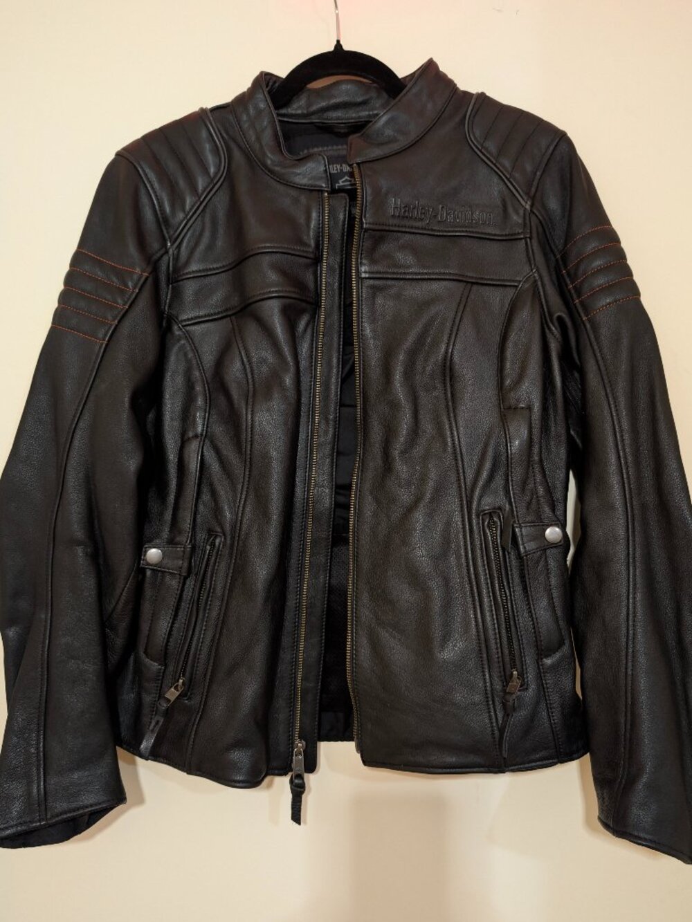 Harley-Davidson Women's Leather Riding Jacket - Size L (98004-22VW)